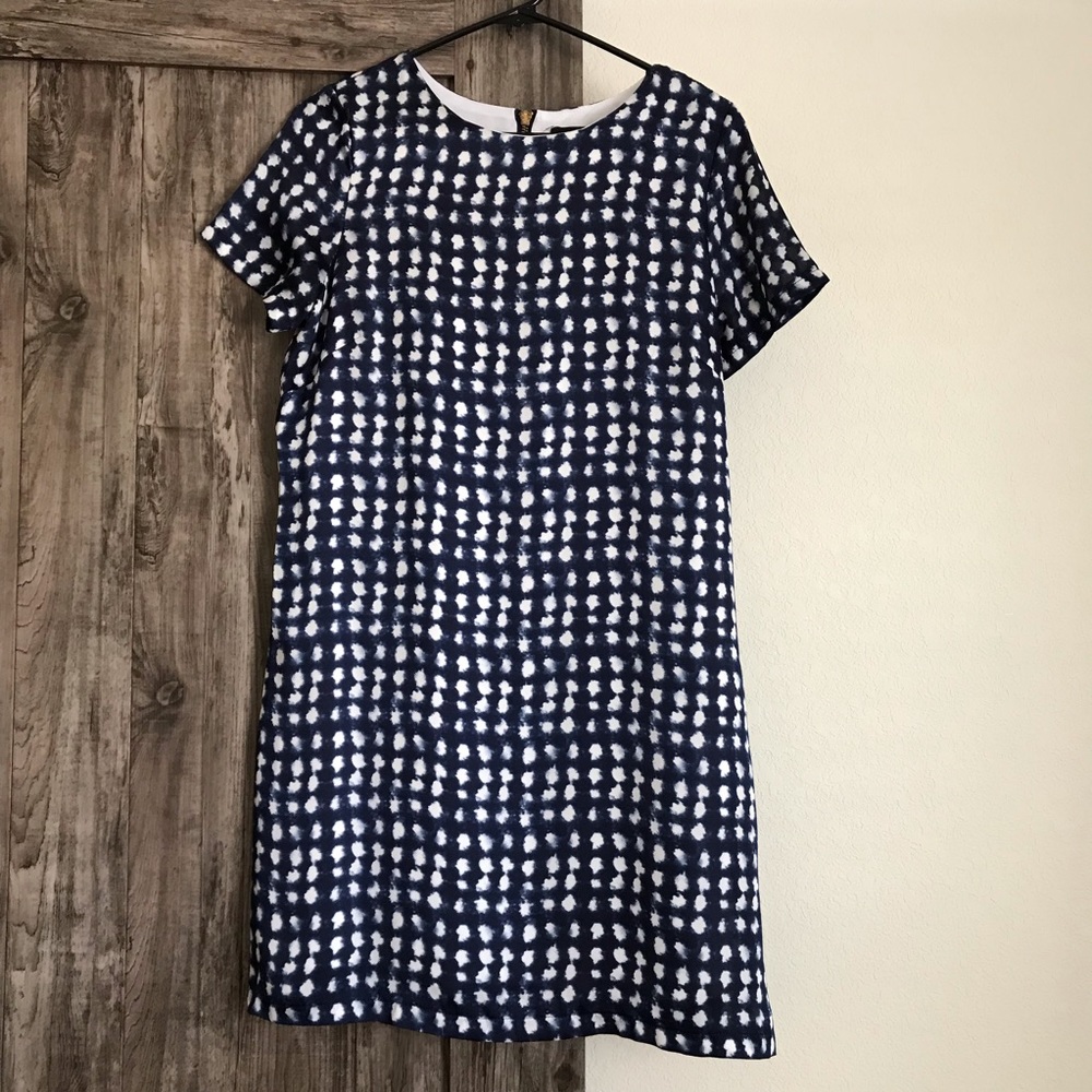 Lulu's Navy Blue Polka Dot Mini Dress